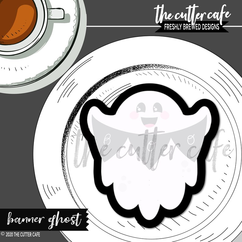 Banner Ghost Cookie Cutter by Thecuttercafe - Etsy