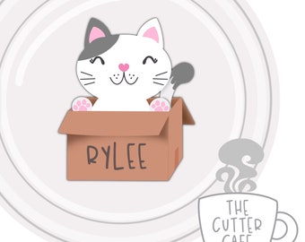 Cat box \ Cat Party Cookie Cutter by thecuttercafe