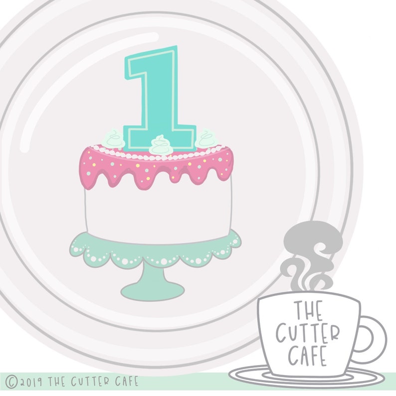 First Birthday Cake Cookie Cutter Etsy