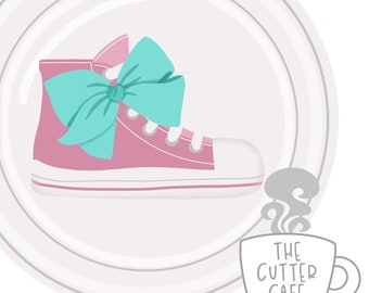 High Top Shoe with Bow Cookie Cutter