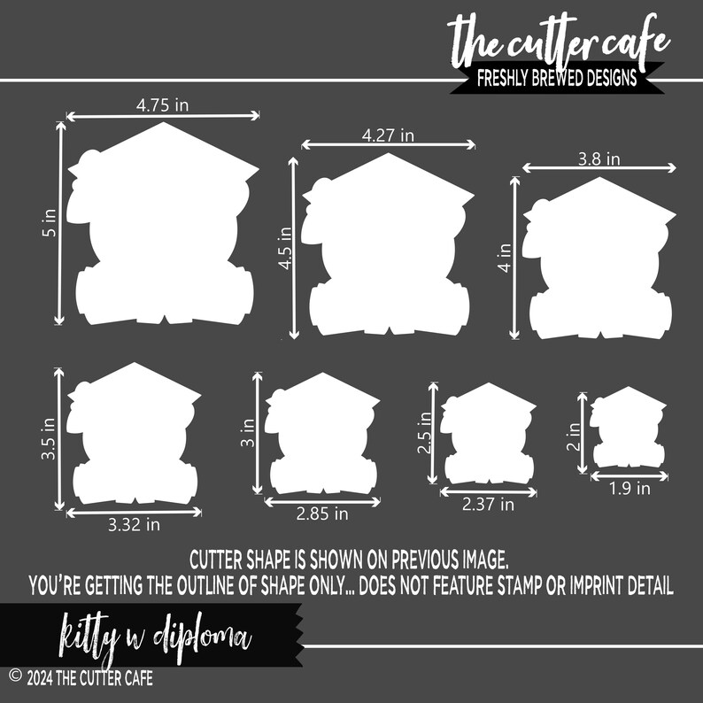 Grad Kitty W Diploma / Kitty Friends / Graduation / Cookie Cutter by ...