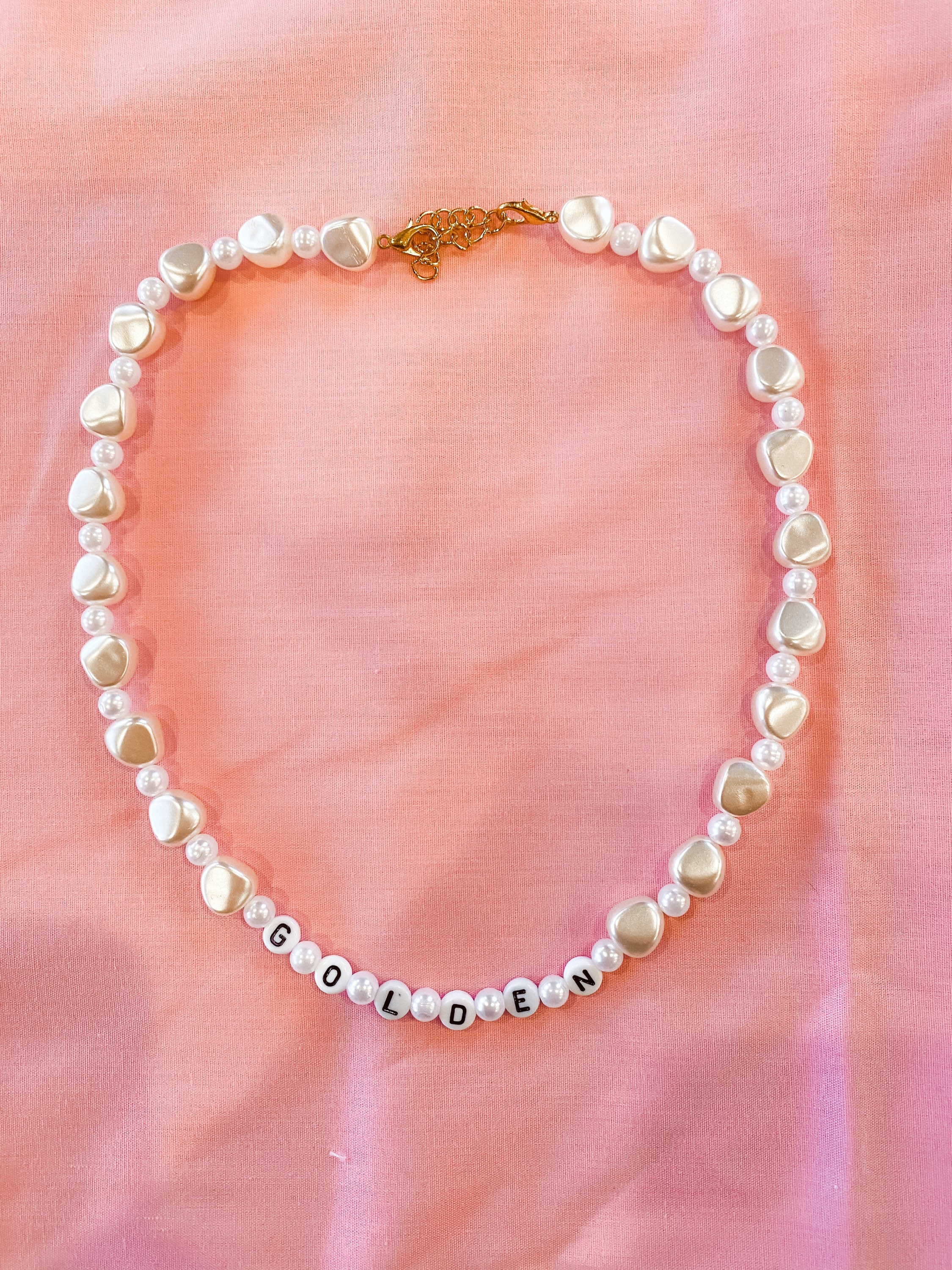 Harry Styles Golden Necklace Golden Pearl Necklace Etsy