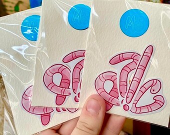 Worms//Sticker Pack//Vinyl Stickers//Scrapbooking