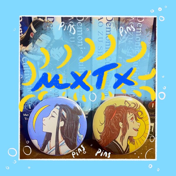 MXTX Pins//58mm (2.28in)//Heaven Official’s Blessing//Grandmaster of Demonic Cultivaton//Scum Villian Self Saving System