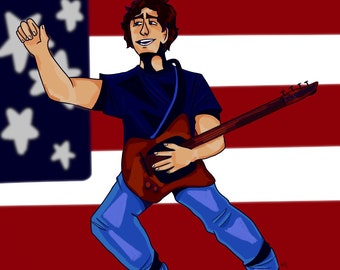 Bruce Springsteen Print//Born in the USA//Art Print//Wall Art