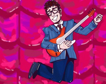 Buddy Holly Print//Everyday//Art Print//Wall Art