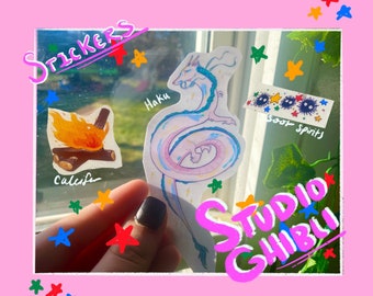 Studio Ghibli Stickers//Clear Stickers//Calcifer//Haku//Soot Spirits