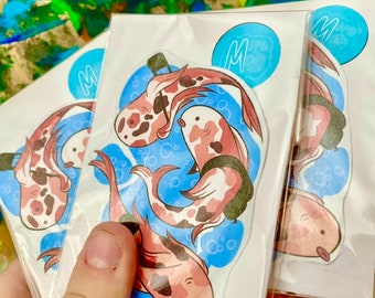 Koi Fish with Backpacks//Vinyl Sticker//Scrapbooking
