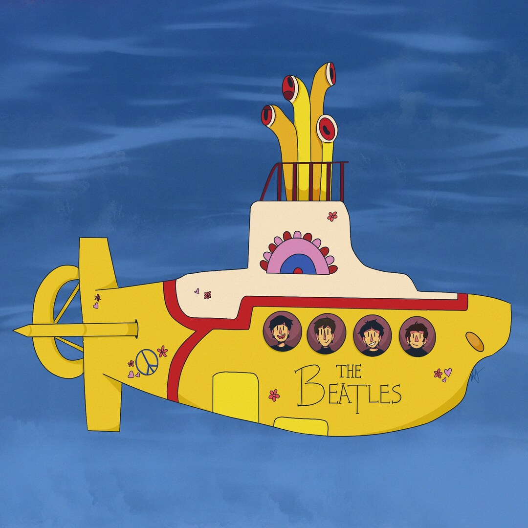 The Beatles Print//yellow Submarine//art Print//wall Art Etsy