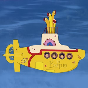 The Beatles Print//Yellow Submarine//Art Print//Wall Art