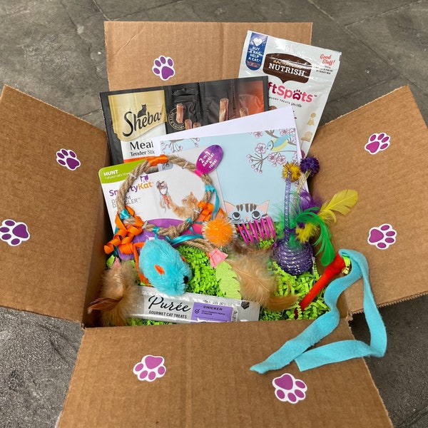 Kitty Karton - Kitty gift box - EIGHT treats/toys