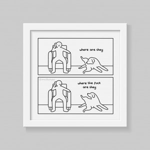 Funny Dog Webcomic Illustration 'Balls' Print