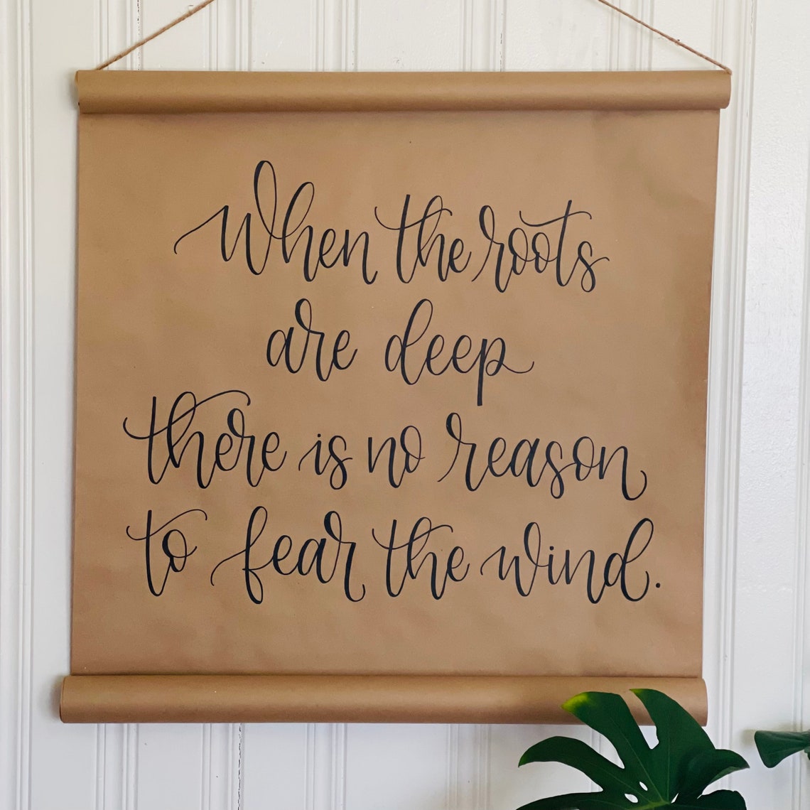 Custom Paper Scroll Sign Hand Lettered Wall Art Kraft Paper - Etsy