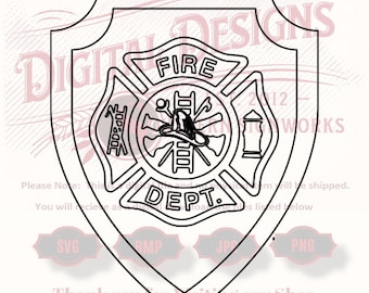 Fire Department Plaque SVG files for laser engraving  and cnc router