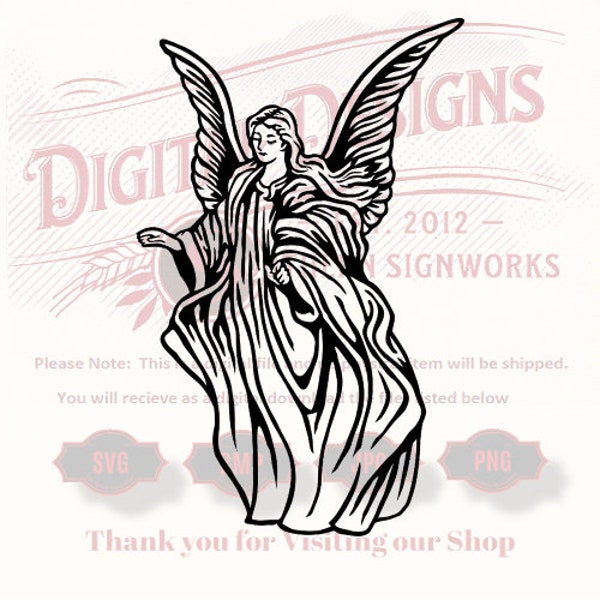 Guardian Angel SVG files for cnc router and laser engraving