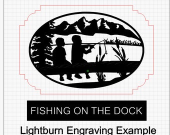 Outdoor Scene - Fishing SVG files for laser engraving and cnc router