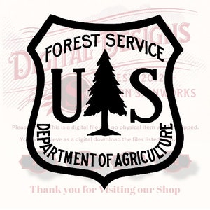 May include: Black and white silhouette of the US Forest Service emblem. The emblem features a shield with the text "FOREST SERVICE" at the top, "UAS" in the center, and "DEPARTMENT OF AGRICULTURE" at the bottom.