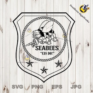 Military - US Navy Seabee Plaque - SVG files for cnc router and laser engraving