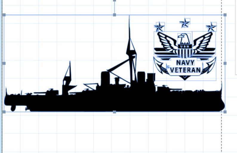 Download Navy Battleship with Navy Veteran SVG and Cut Files for | Etsy