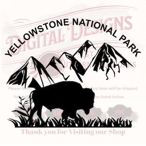 Yellowstone National Park SVG files for laser engraving and cnc router (Easel toolpath included)