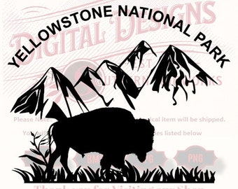 Yellowstone National Park SVG files for laser engraving and cnc router (Easel toolpath included)