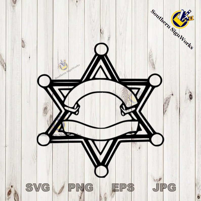 Sheriff Badge 2 Blank Scalable Vector Graphic and Cut Etsy