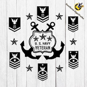 U S Navy Veteran 2 - CNC ルーターとレーザー彫刻用の SVG ファイル