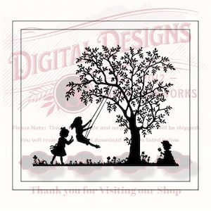 Springtime Scene svg file for cnc router and laser engraving