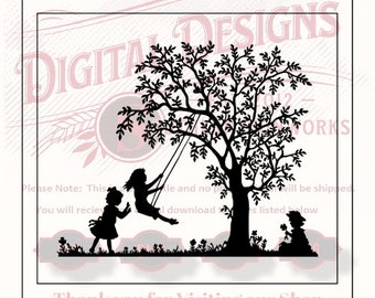Springtime Scene svg file for cnc router and laser engraving