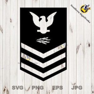 Militar - U S Navy Petty Officer First Class (Radio) - Archivos SVG para grabado láser y router cnc