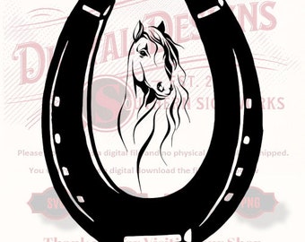 Horse Horseshoe Frame SVG, CNC Laser Cut File