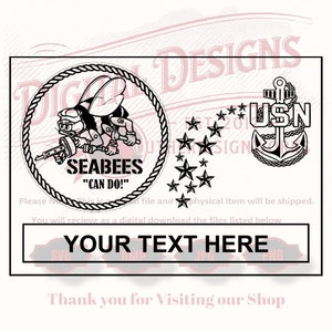 US Navy Seabee Sign SVG files for cnc router and laser engraving - Military