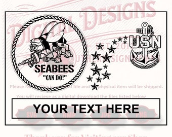 US Navy Seabee Sign SVG files for cnc router and laser engraving - Military