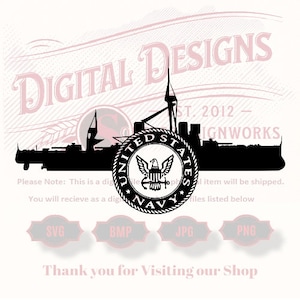 Navy Ship with Embllem - SVG files for laser engraving, vinyl cutting and cnc router