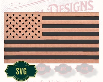 United States Flag SVG DXF - CNC and Engraving Files (Digital Download)