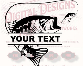 Trophy Bass Fishing SVG files for cnc router, and laser engraving  Large Mouth Bass
