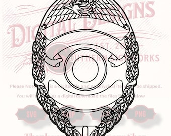 Police Badge (Blank)  - SVG files for cnc router and laser engraving