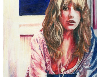 Stevie Nicks Canvas Print of Original Colored Pencil Drawing