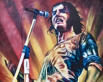 Joe Cocker en Woodstock Canvas Print of Original Painting