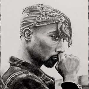 Tupac Shakur Canvas Print of Original Pencil Drawing