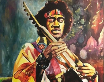 Jimi Hendrix Canvas Print of Original Painting