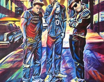 The Beastie Boys pintando lienzos impresos
