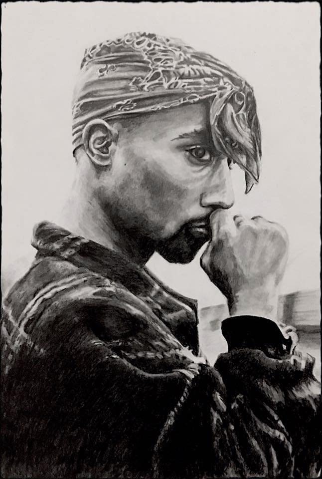 Tupac Shakur Lienzo Impresión de Dibujo Original Lápiz - Etsy México