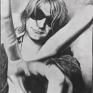 Kurt Cobain Canvas Print of Original Pencil Drawing