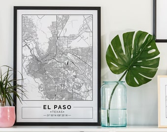 El Paso Map Etsy