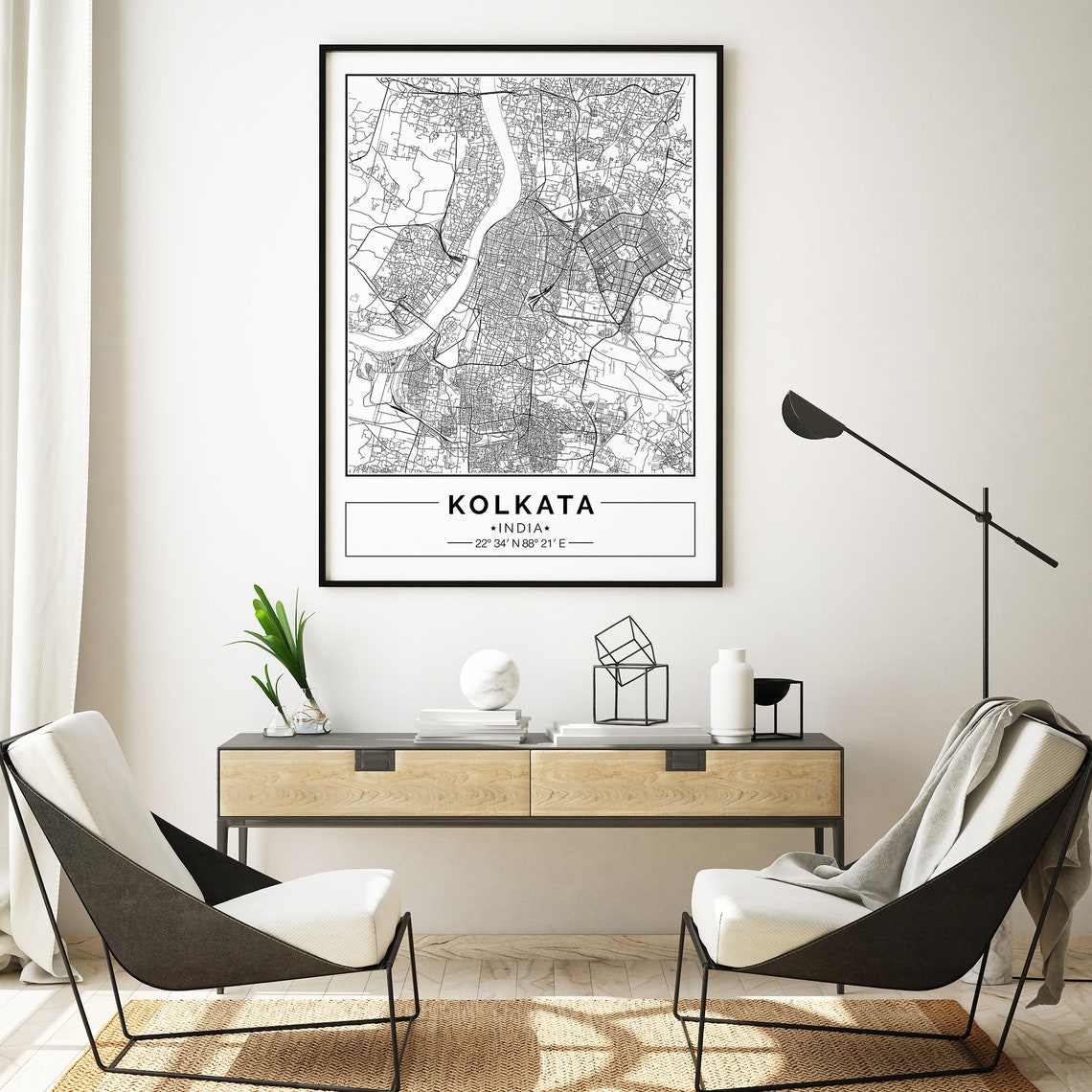 Kolkata Map Print Kolkata Map Poster Kolkata Wall Art Etsy