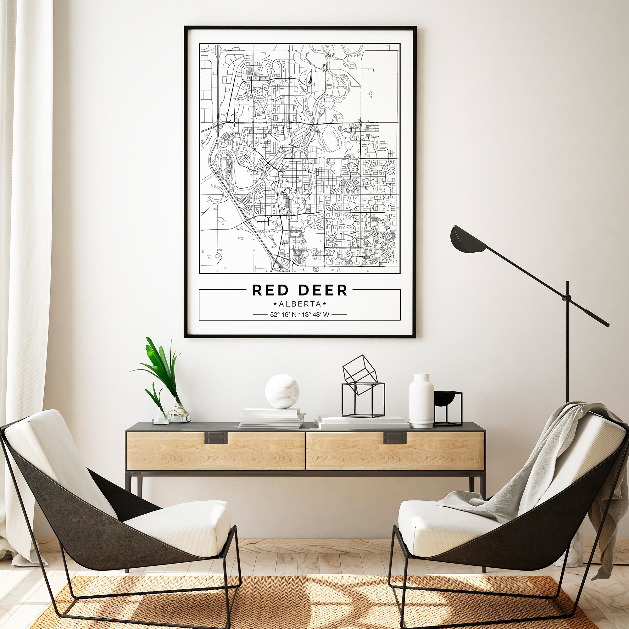 Red Deer AB Map Print Red Deer Map Poster Red Deer Wall Art | Etsy