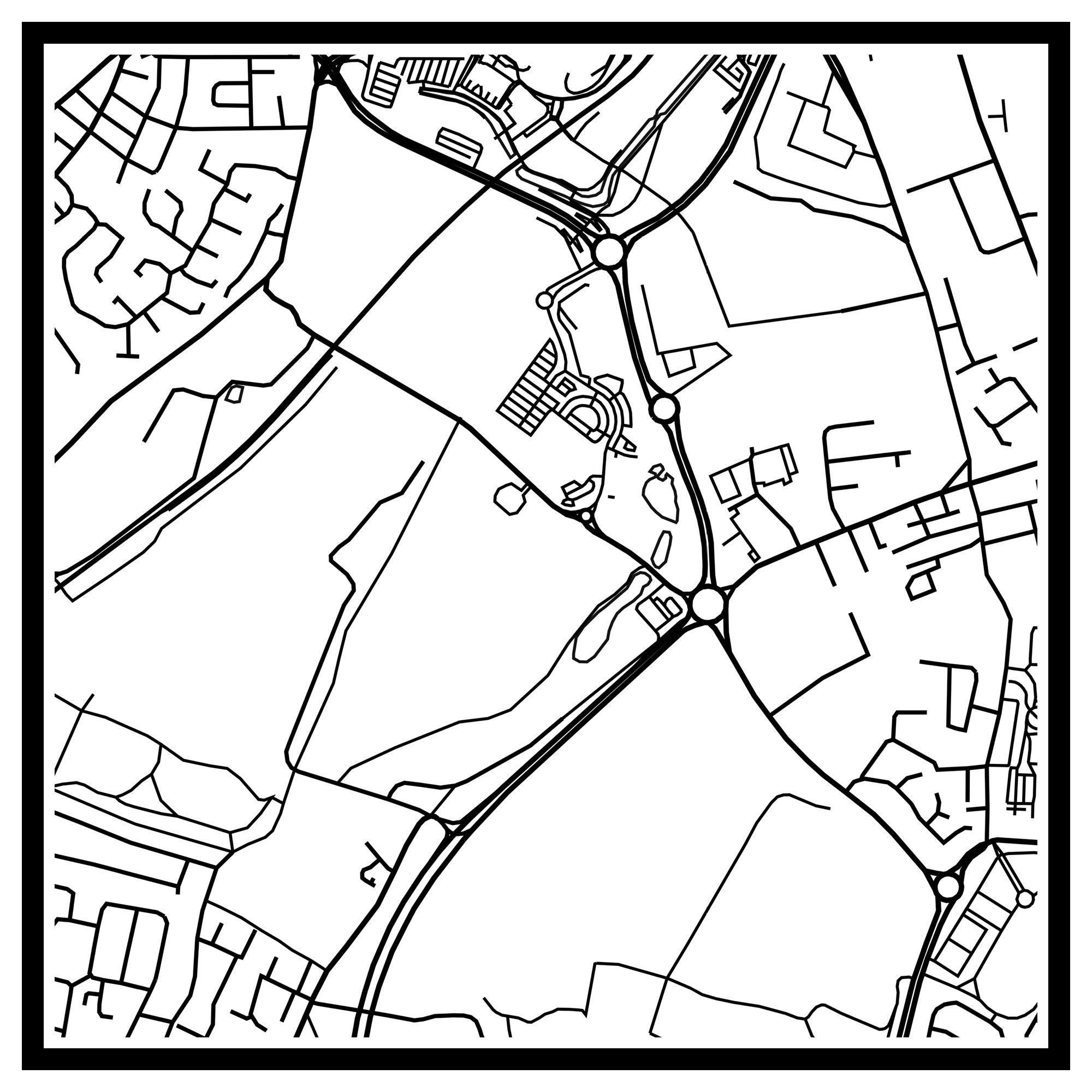 St Helens map print St Helens