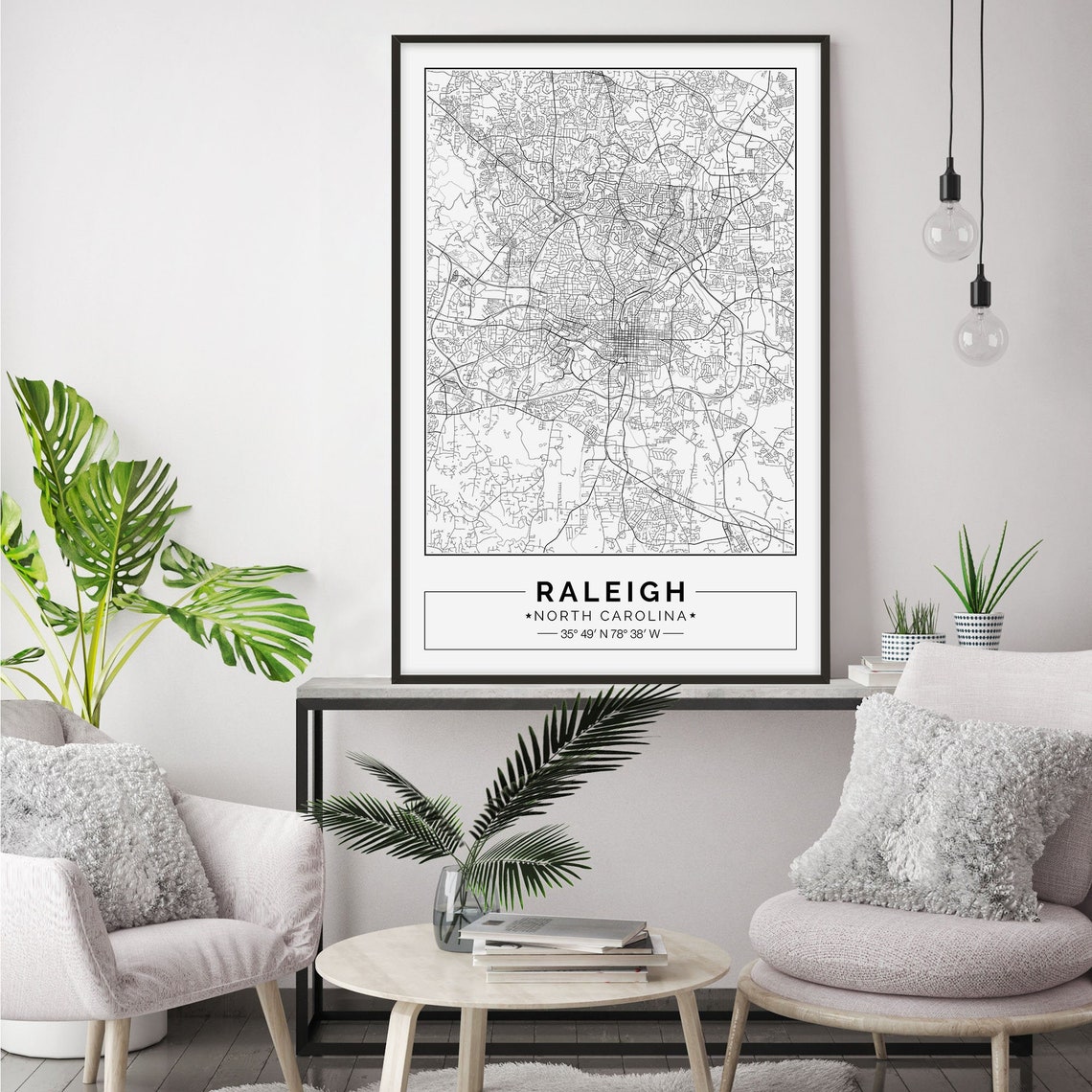 Raleigh Map Print Raleigh Map Poster Raleigh Wall Art Etsy