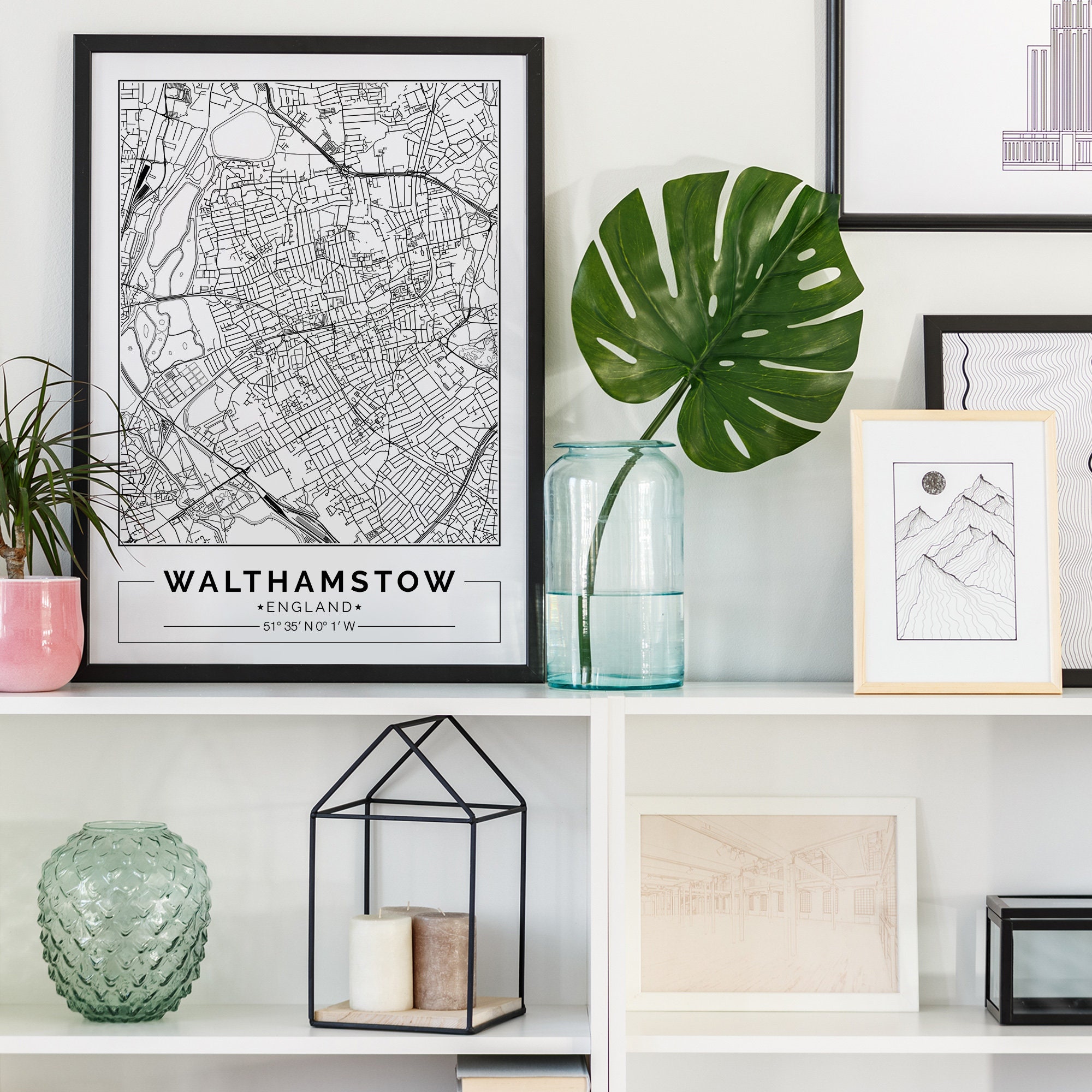 Walthamstow UK Map Print Walthamstow Map Poster Walthamstow Etsy UK